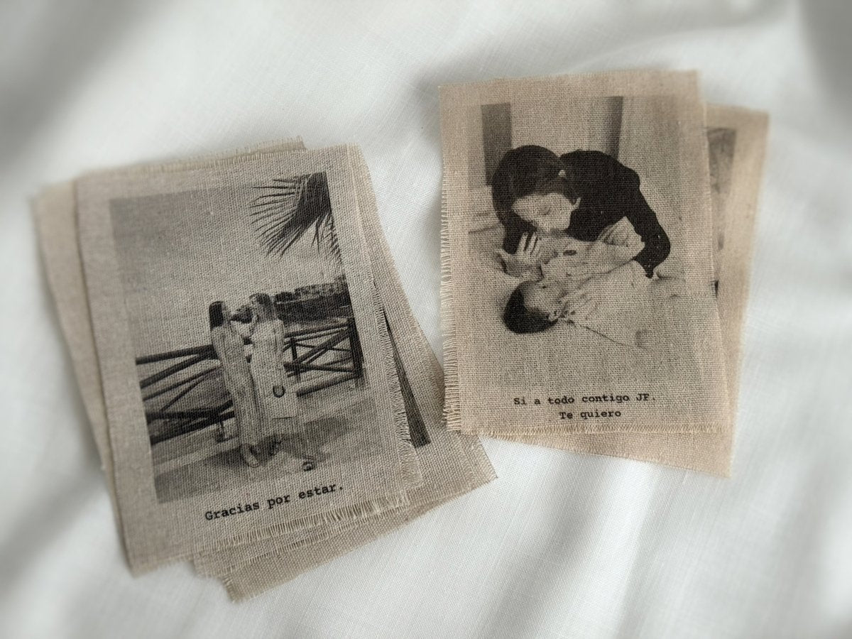 Revelado en tela lino 21x29 A4 - Blanco y negro 3D