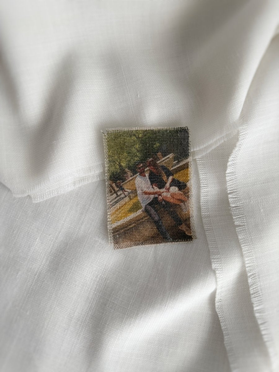 Revelado en tela lino 9x7 - Blanco y negro 3D