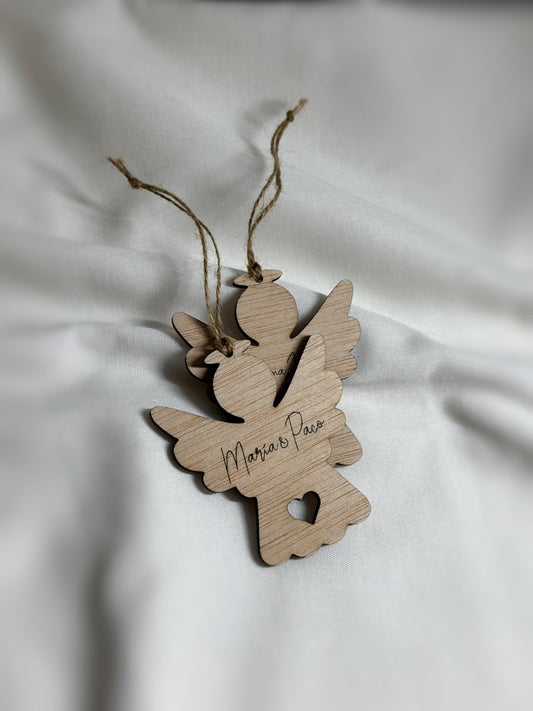 Adorno Angelito - Blanco y negro 3D