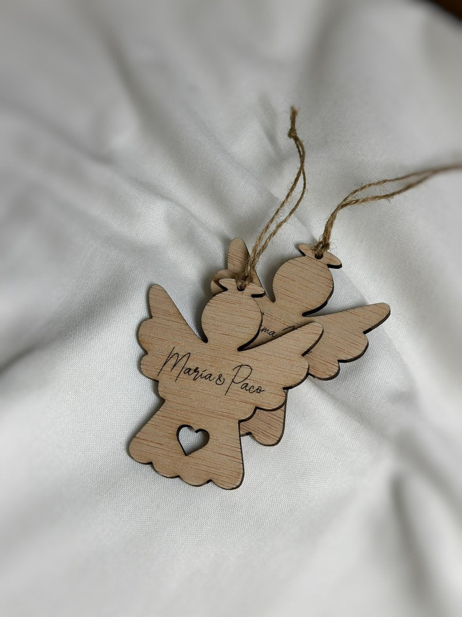 Adorno Angelito - Blanco y negro 3D