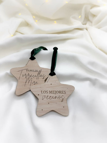 Adorno Estrella Familia - Blanco y negro 3D