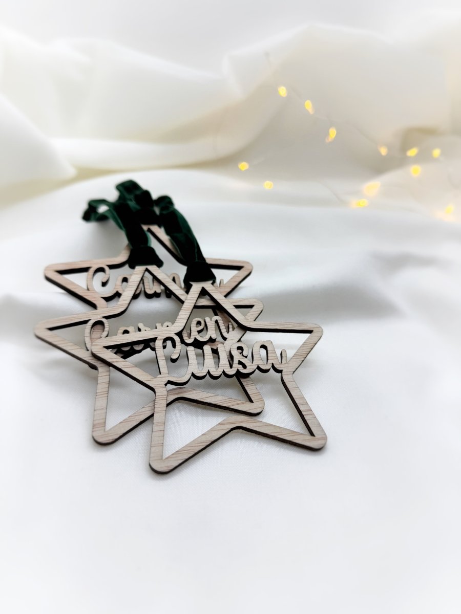 Adorno Estrella Minimal - Blanco y negro 3D