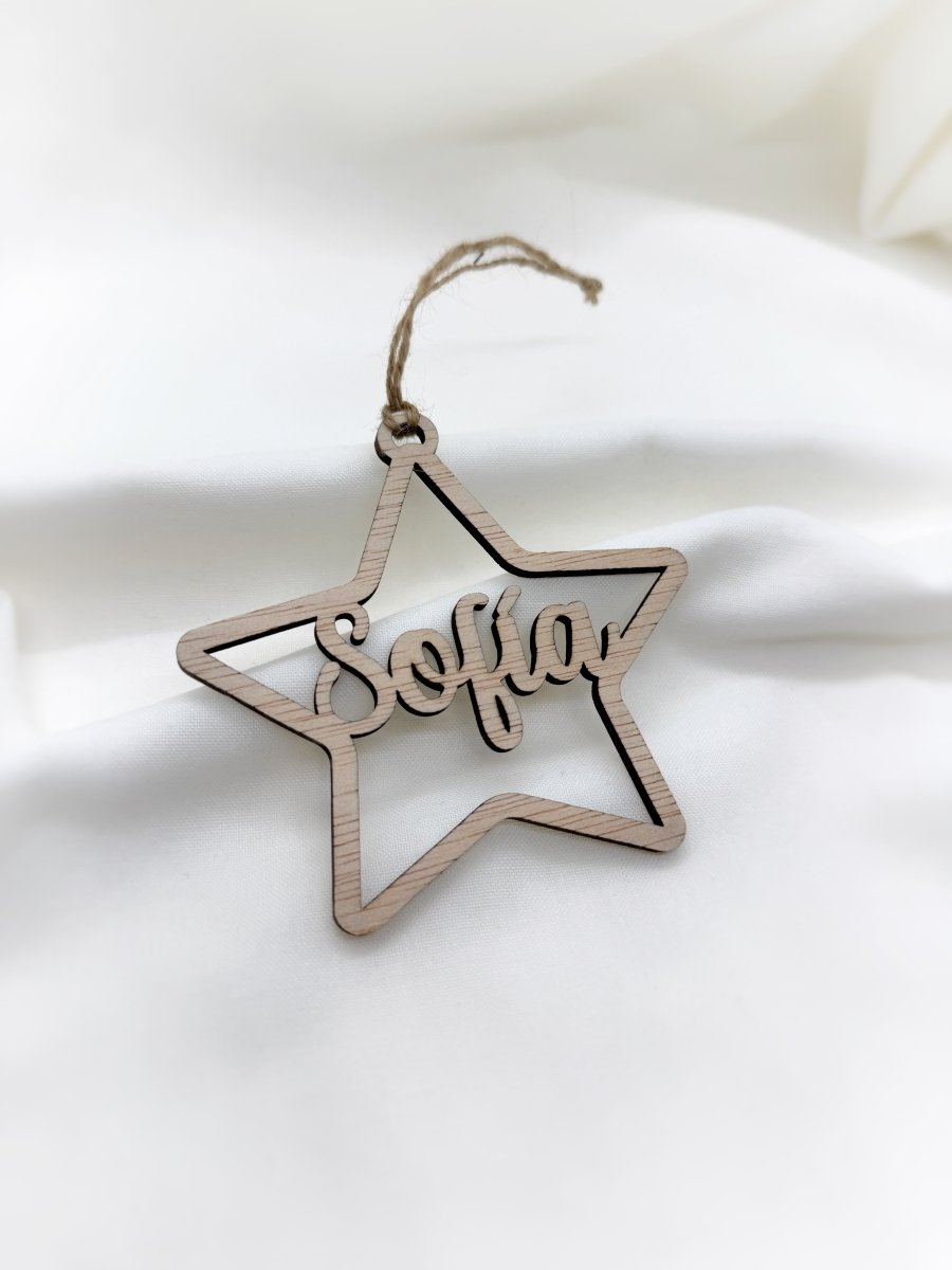 Adorno Estrella Minimal - Blanco y negro 3D