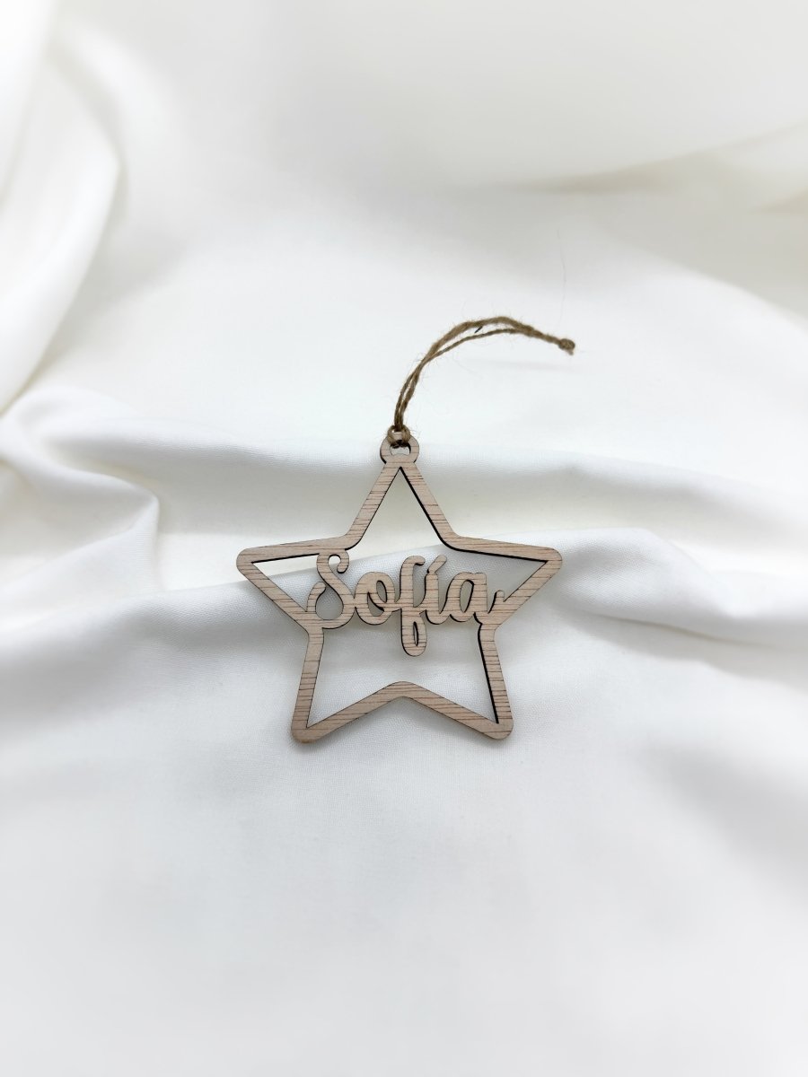 Adorno Estrella Minimal - Blanco y negro 3D