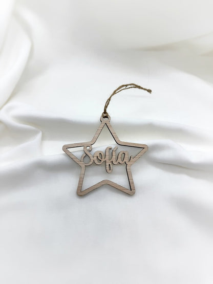 Adorno Estrella Minimal - Blanco y negro 3D