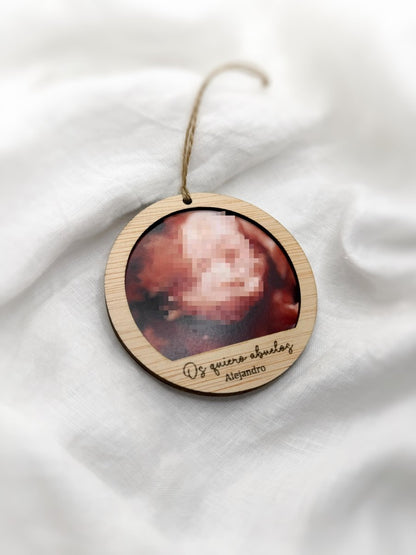 Adorno Foto Infantil - Blanco y negro 3D