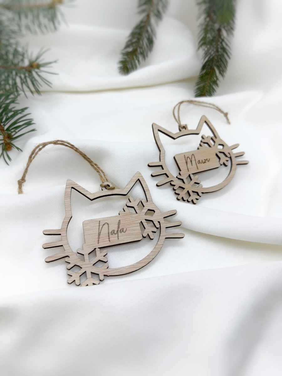 Adorno Gatito - Blanco y negro 3D