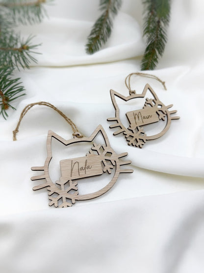 Adorno Gatito - Blanco y negro 3D