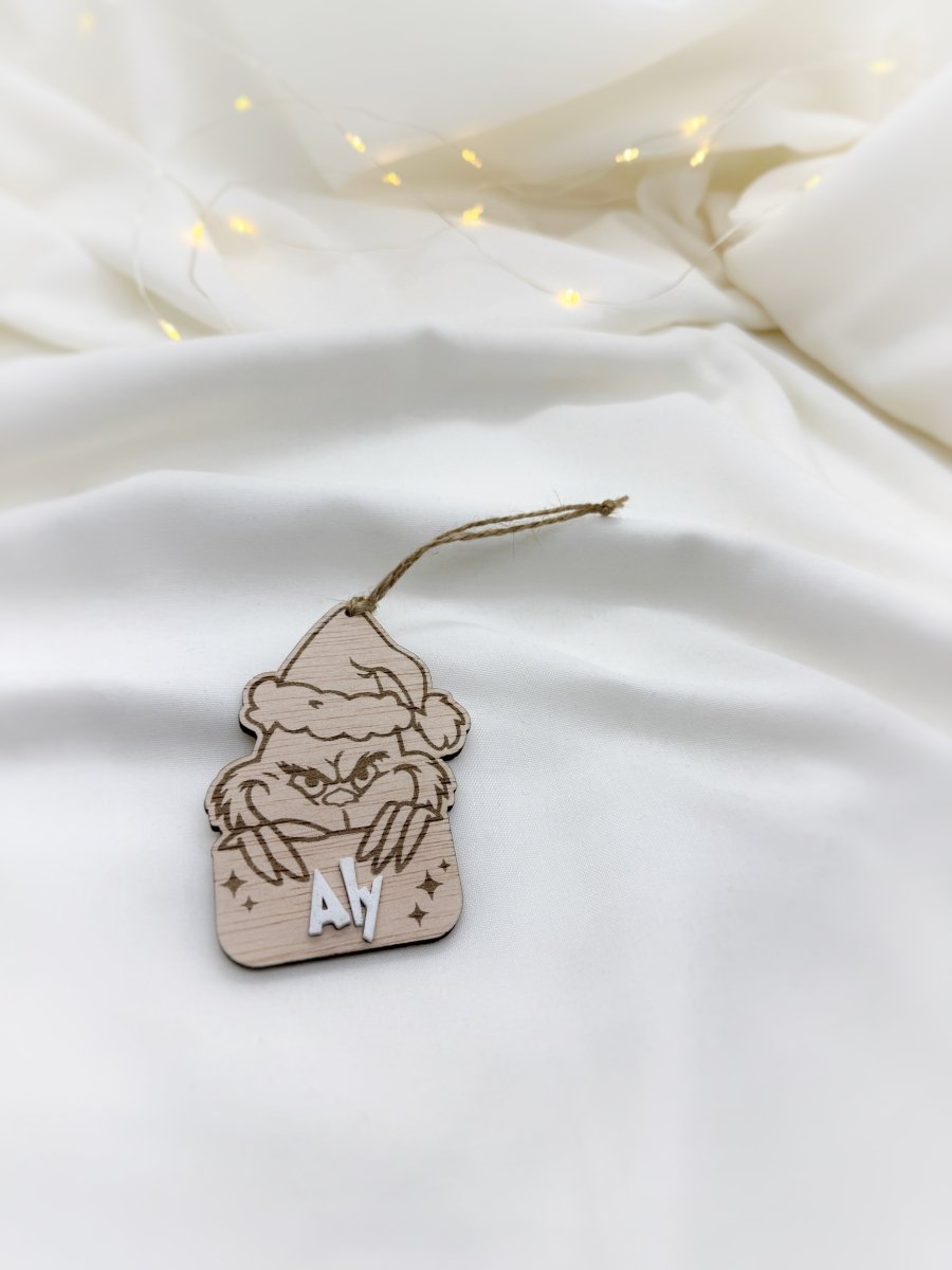 Adorno Grinch - Blanco y negro 3D