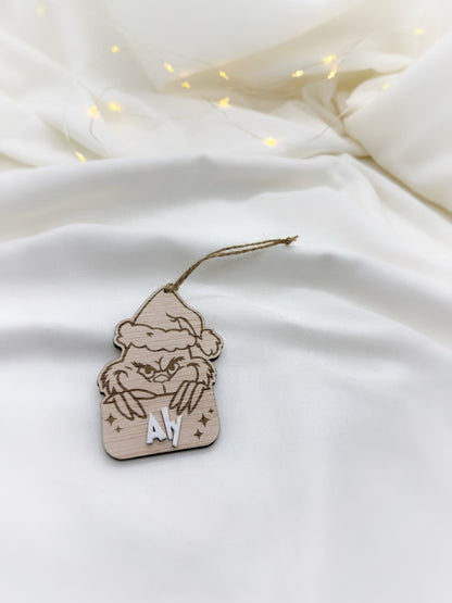 Adorno Grinch - Blanco y negro 3D