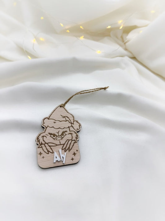 Adorno Grinch - Blanco y negro 3D