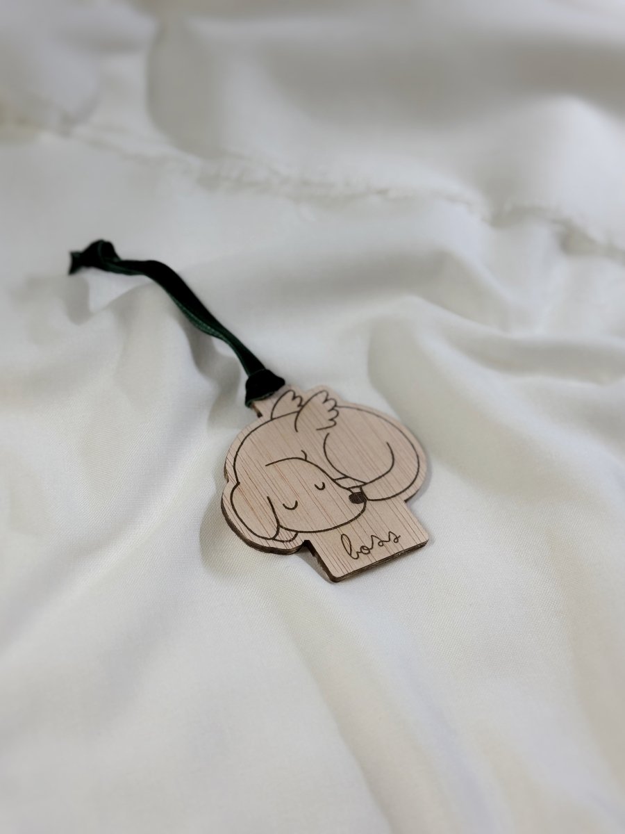 Adorno Perrito Ángel - Blanco y Negro Atelier