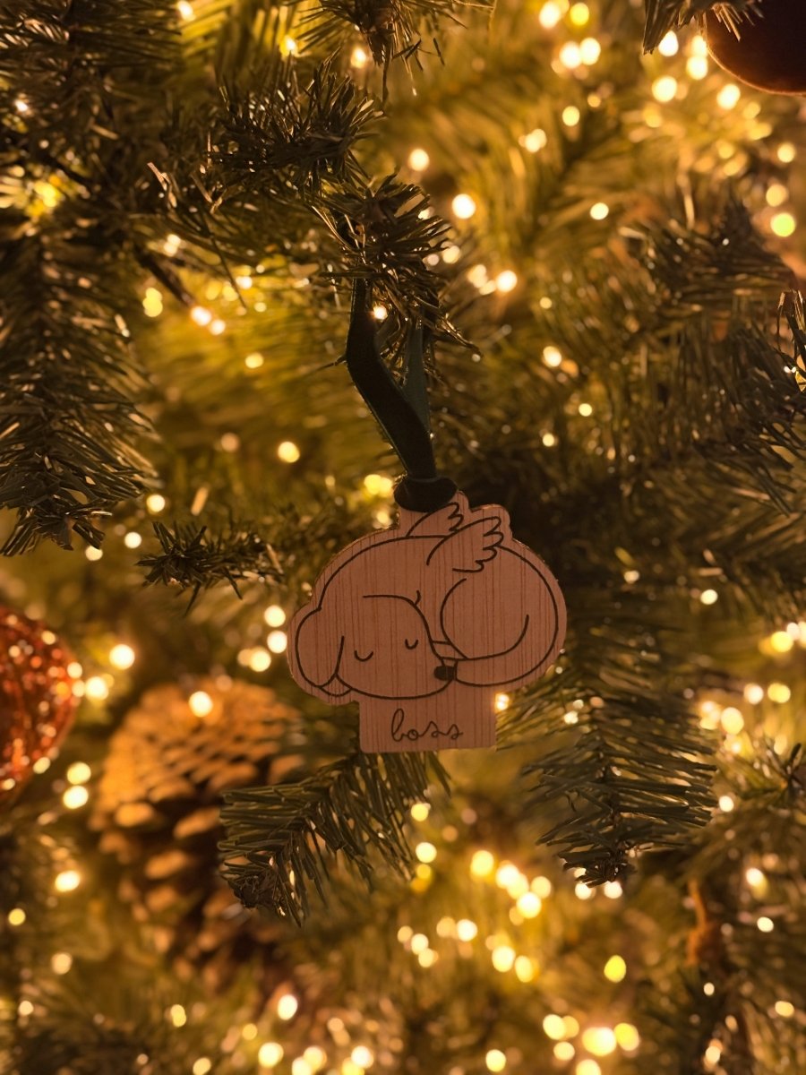 Adorno Perrito Ángel - Blanco y Negro Atelier