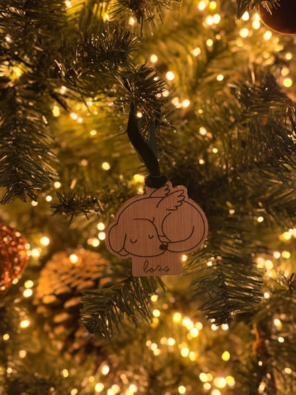 Adorno Perrito Ángel - Blanco y Negro Atelier