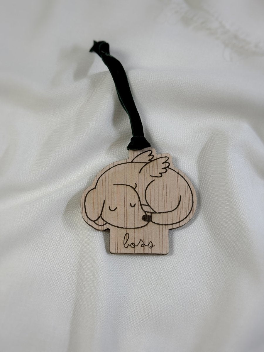 Adorno Perrito Ángel - Blanco y Negro Atelier