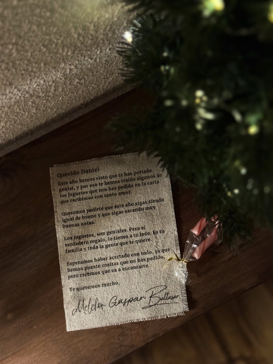 Carta de los Reyes Magos personalizada en lino - Blanco y Negro Atelier