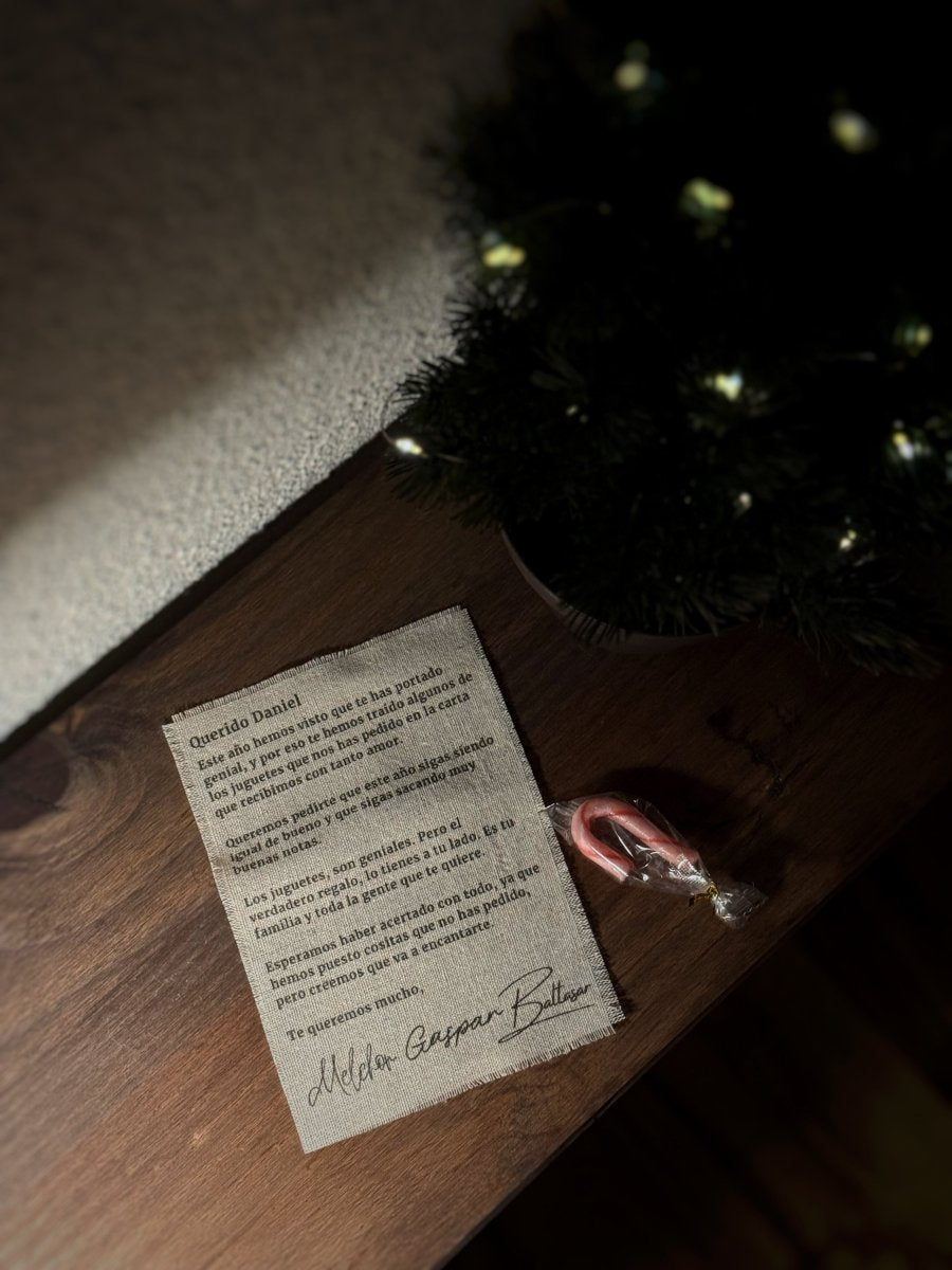 Carta de los Reyes Magos personalizada en lino - Blanco y Negro Atelier