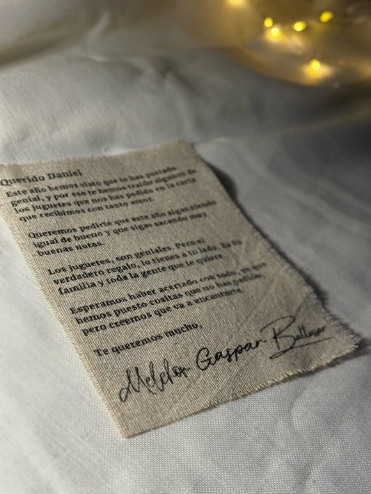 Carta de los Reyes Magos personalizada en lino - Blanco y Negro Atelier
