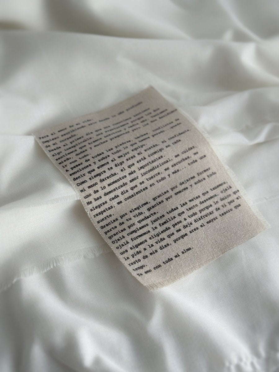 Carta en tela de lino - Blanco y negro 3D