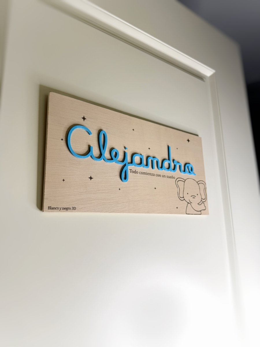 Cartel Infantil - Blanco y negro 3D