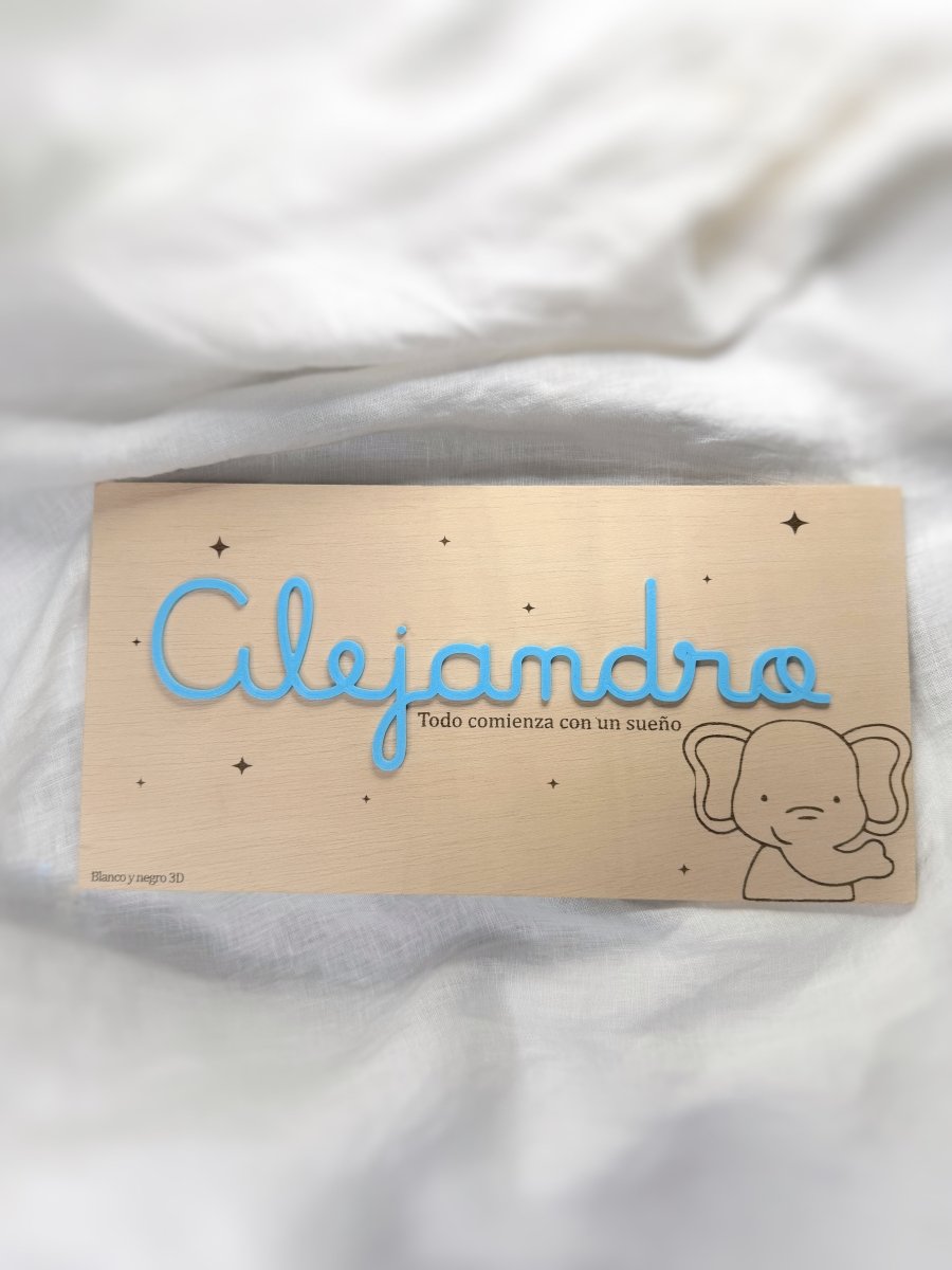 Cartel Infantil - Blanco y negro 3D