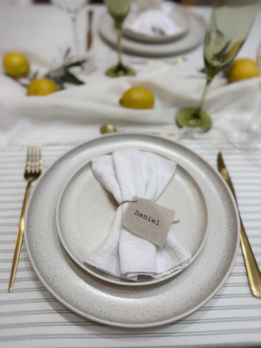 Etiquetas de lino - Blanco y negro 3D