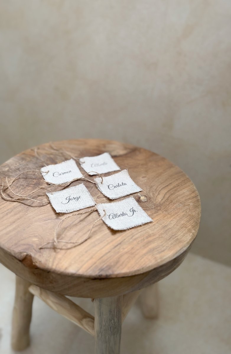 Etiquetas de lino - Blanco y negro 3D