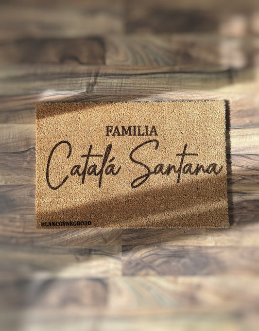 Felpudo Familia - Blanco y negro 3D