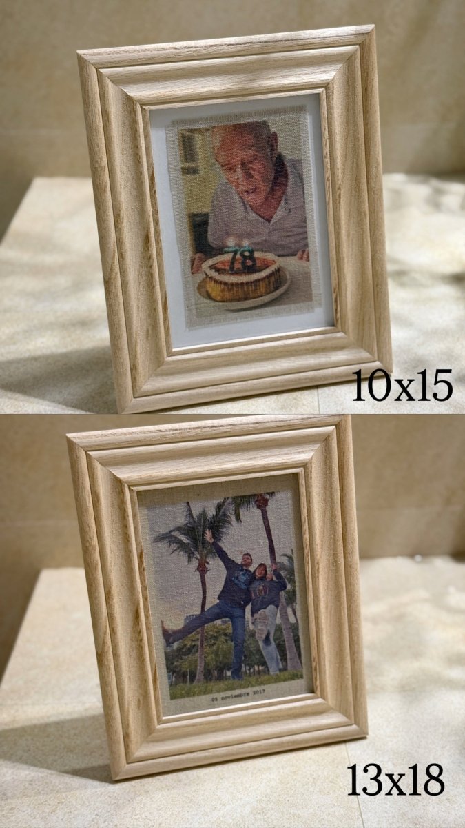 Foto en lino con marco de madera - Blanco y Negro Atelier