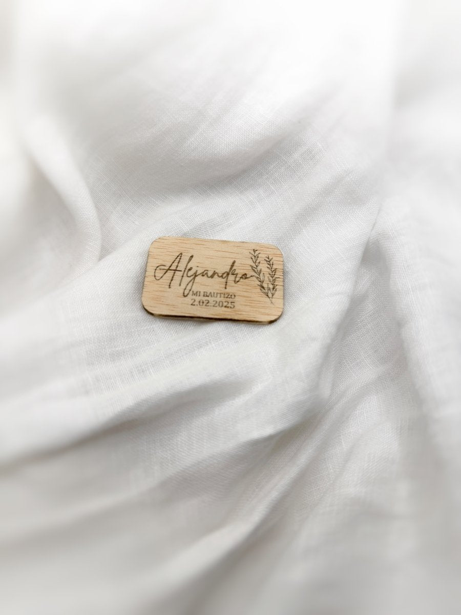 Imán Bautizo/Comunión - Blanco y negro 3D