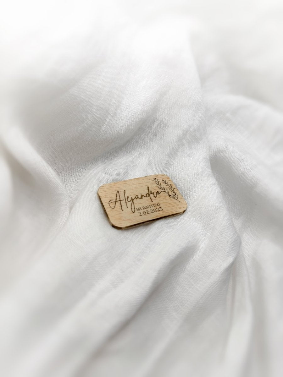 Imán Bautizo/Comunión - Blanco y negro 3D