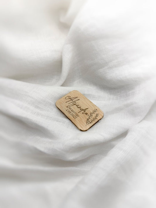 Imán Bautizo/Comunión - Blanco y negro 3D