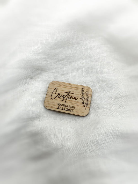 Imán Boda - Blanco y negro 3D