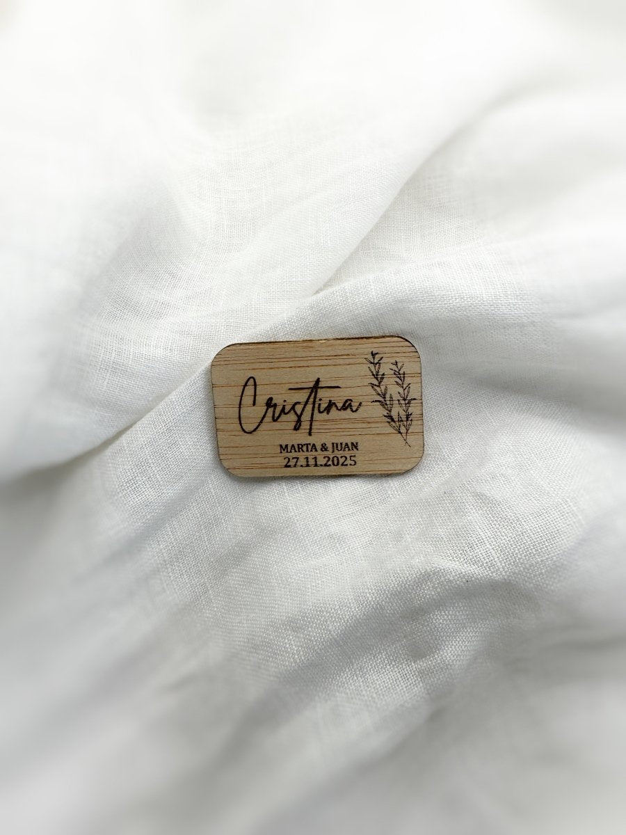 Imán Boda - Blanco y negro 3D