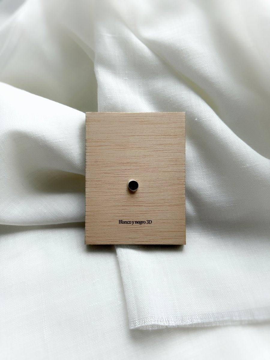 Imán personalizado de madera - Blanco y negro 3D