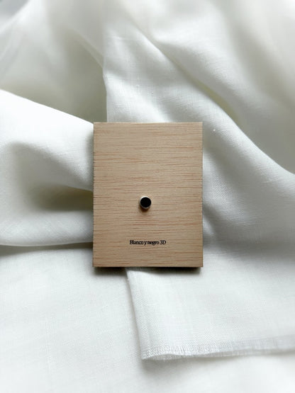 Imán personalizado de madera - Blanco y negro 3D