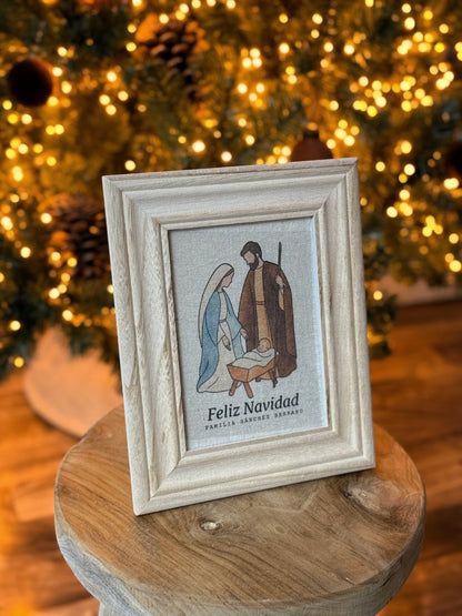 Lámina Nacimiento en Lino - Blanco y Negro Atelier