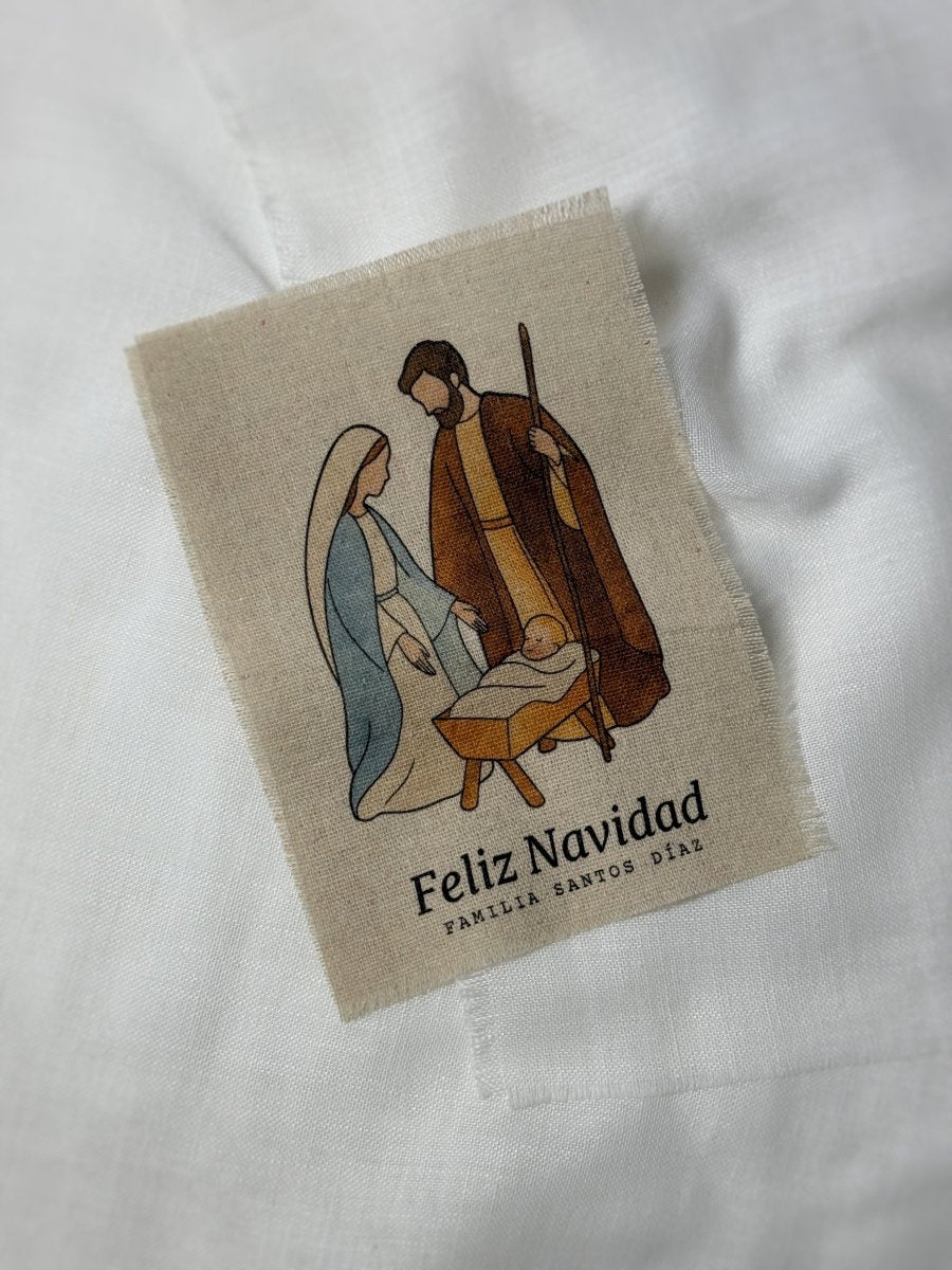 Lámina Nacimiento en Lino - Blanco y Negro Atelier