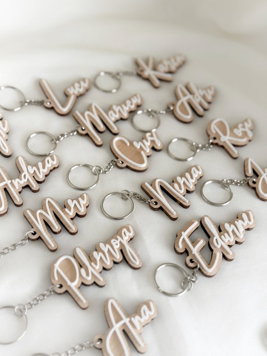 Llavero Elegancia - Blanco y negro 3D