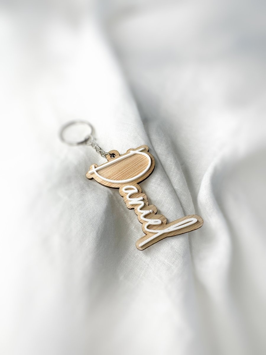 Llavero Elegancia - Blanco y negro 3D