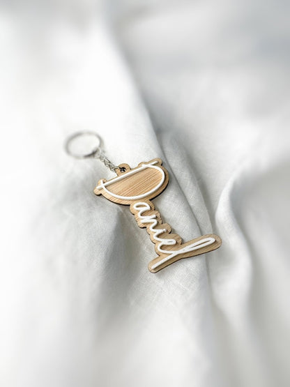 Llavero Elegancia - Blanco y negro 3D