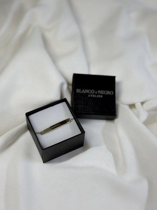 Pulsera Dorada - Blanco y Negro Atelier