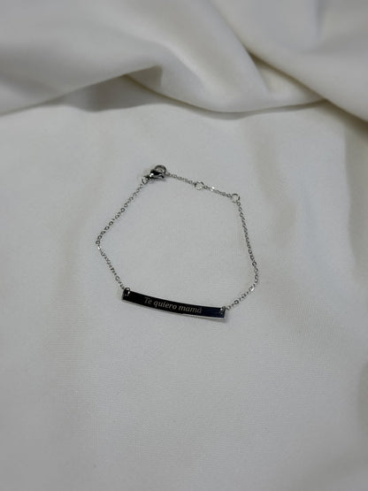 Pulsera Plateada - Blanco y Negro Atelier