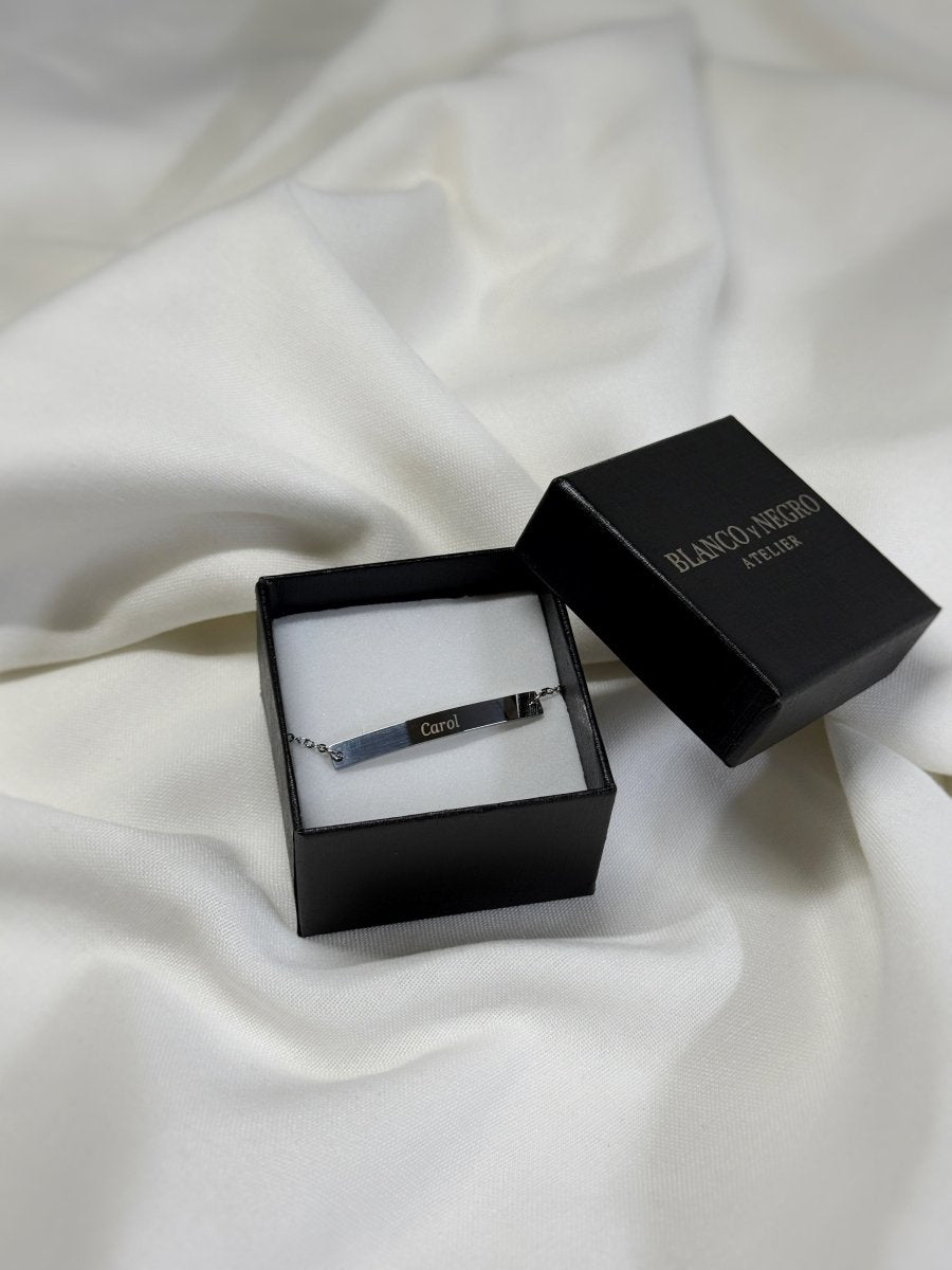 Pulsera Plateada - Blanco y Negro Atelier