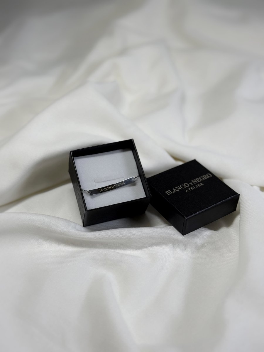 Pulsera Plateada - Blanco y Negro Atelier