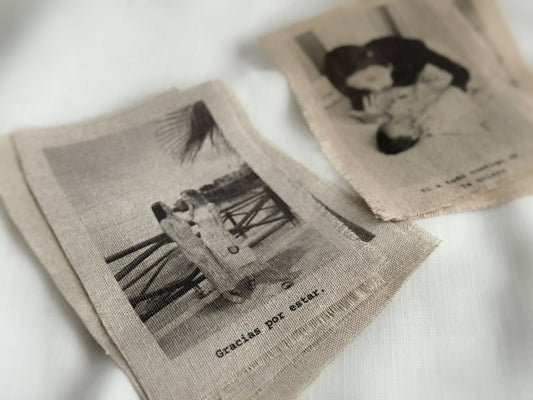 Revelado en tela lino 21x29 A4 - Blanco y negro 3D