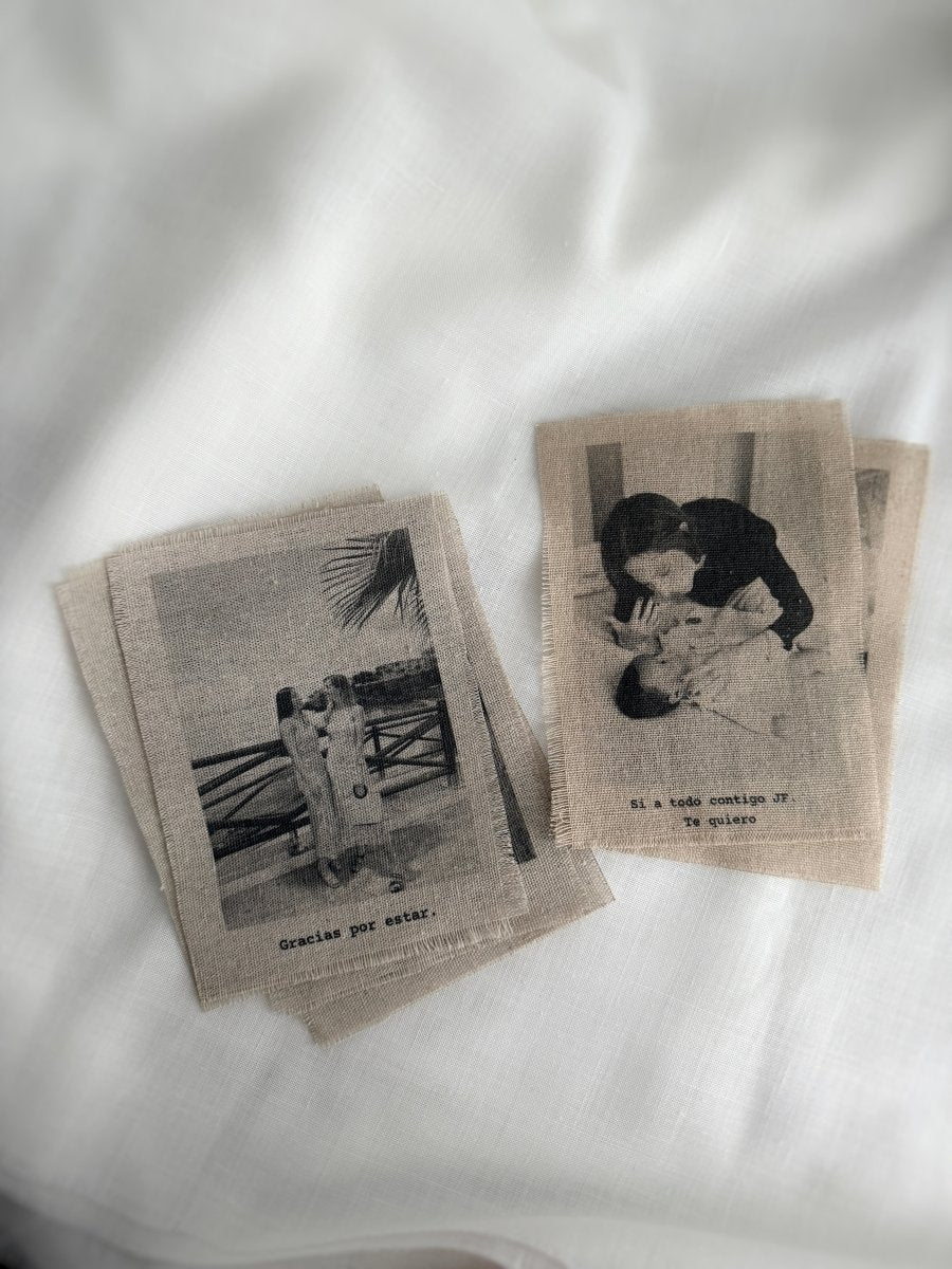 Revelado en tela lino 21x29 A4 - Blanco y negro 3D