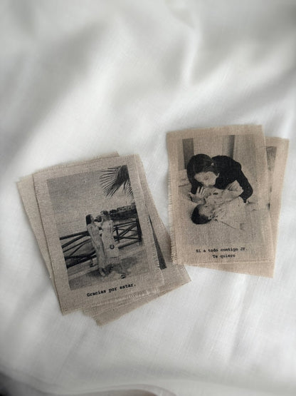 Revelado en tela lino 21x29 A4 - Blanco y negro 3D