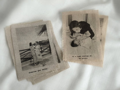 Revelado en tela lino 21x29 A4 - Blanco y negro 3D