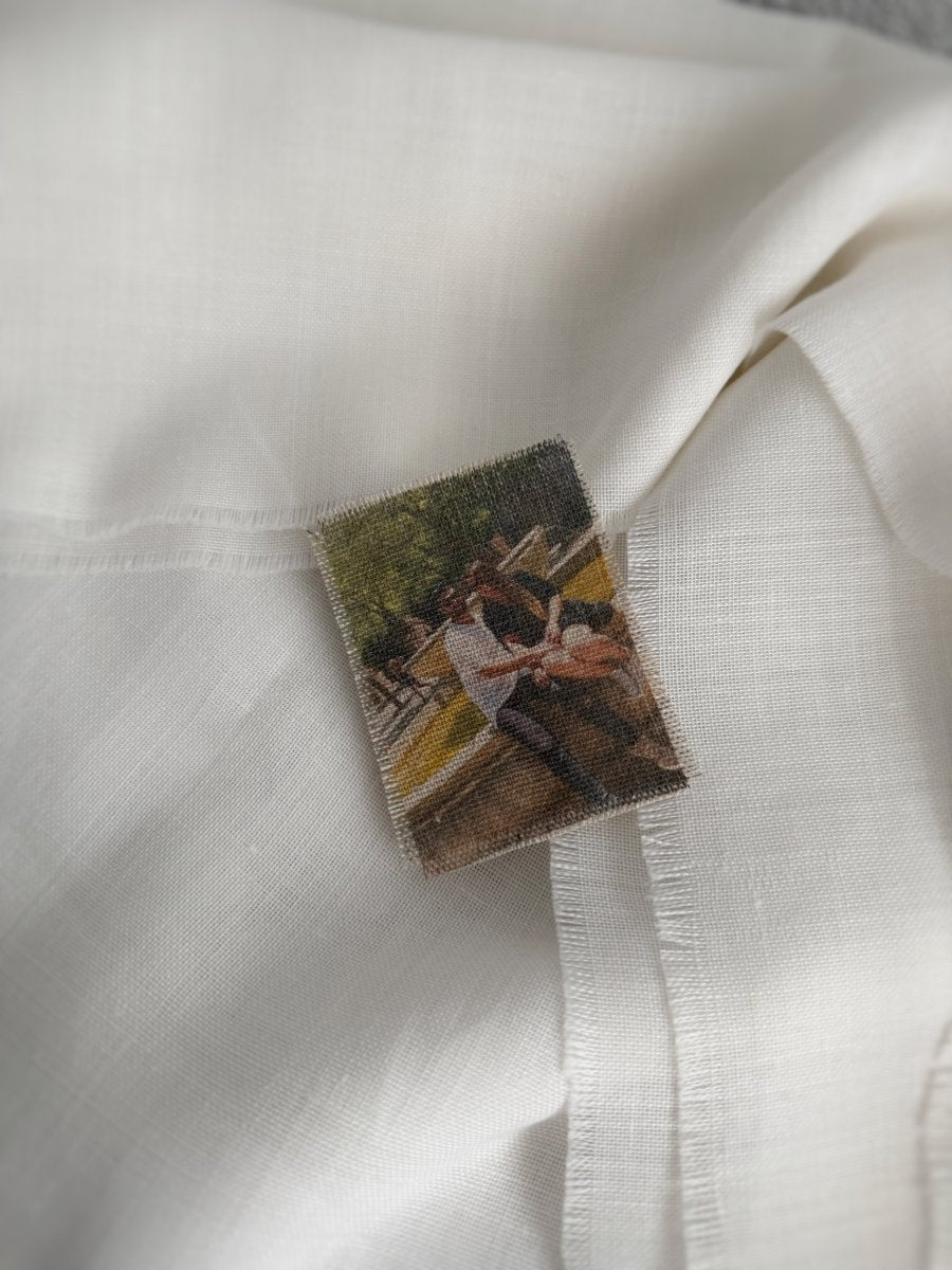 Revelado en tela lino 9x7 - Blanco y negro 3D